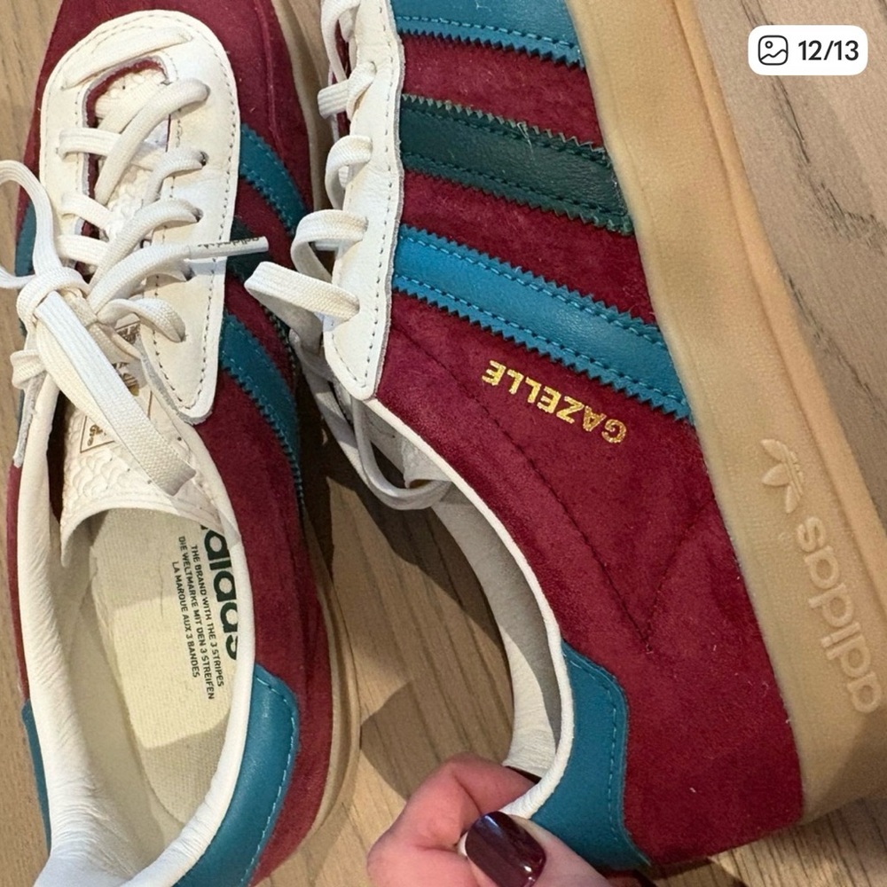 adidas Gazelle Retro Burgundy Suede Sneakers (EU 40.5, US M 7.5 and W8.5) - Picture 11 of 12